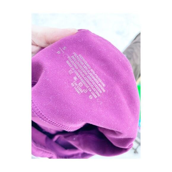 Move by Ardene Purple Crop Leggings Activewear Sport Sheer Leg Panels Sz S - Picture 3 of 9